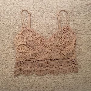 Blush Pink Lace Crop Top